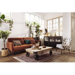 Fauteuil Chiara velours noir et blanc