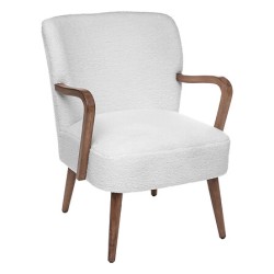 Fauteuil avec accoudoirs Chiara bouclette blanc