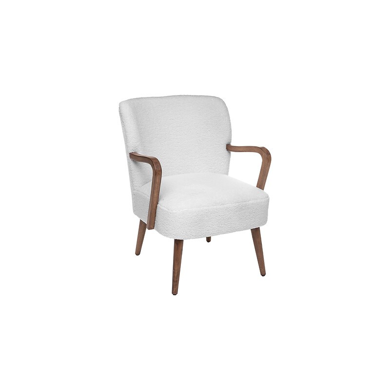 Fauteuil avec accoudoirs Chiara bouclette blanc Fauteuil avec accoudoirs Chiara bouclette blanc
