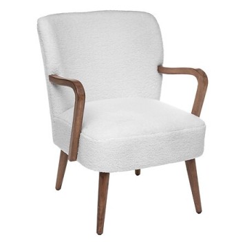 Fauteuil avec accoudoirs Chiara bouclette blanc