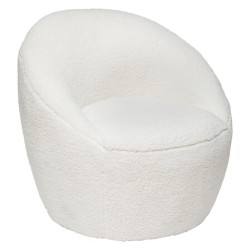 Fauteuil Romi bouclette blanc