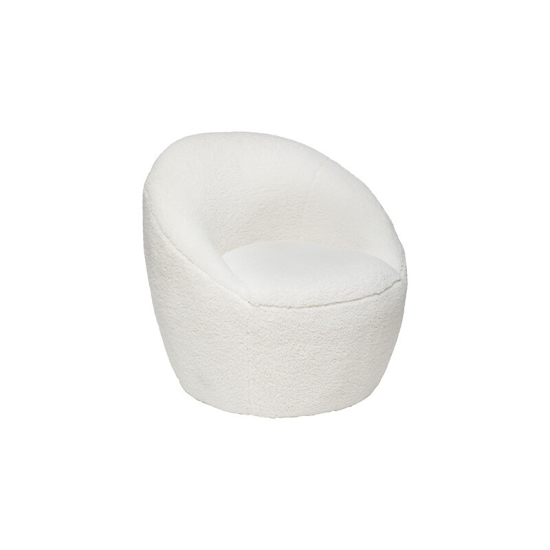 Fauteuil Romi bouclette blanc Fauteuil Romi bouclette blanc