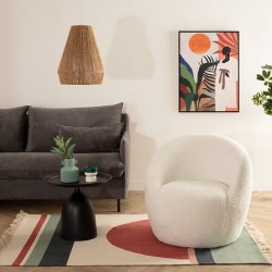 Fauteuil Romi bouclette blanc