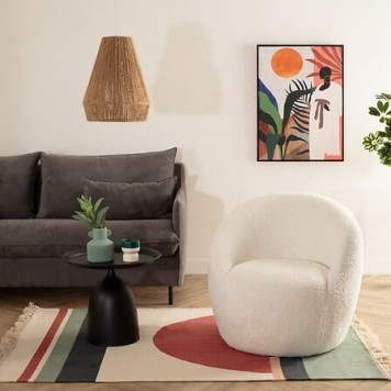Fauteuil Romi bouclette blanc
