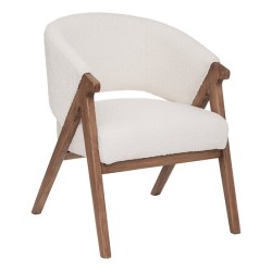 Fauteuil Amza bouclette blanc