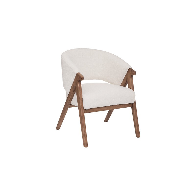 Fauteuil Amza bouclette blanc Fauteuil Amza bouclette blanc