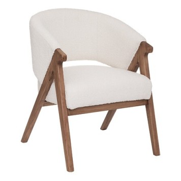 Fauteuil Amza bouclette blanc