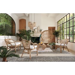 Fauteuil Neta rotin blanc