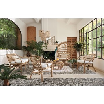 Fauteuil Neta rotin blanc
