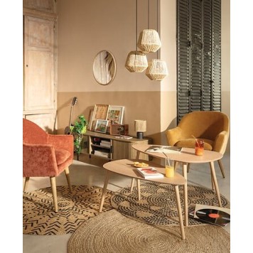 Fauteuil Sinel chenille ocre