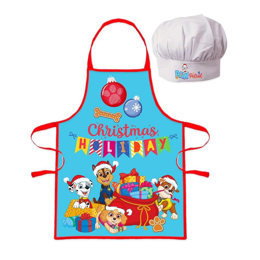 Paw Patrol Holiday Christmas Kids Apron 2-Piece Set
