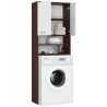 Meuble machine a laver 2 portes Marron Bl4 étagères 64x30x180 cm