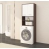 Meuble machine a laver 2 portes Marron Bl4 étagères 64x30x180 cm