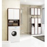 Meuble machine a laver 2 portes Marron Bl4 étagères 64x30x180 cm