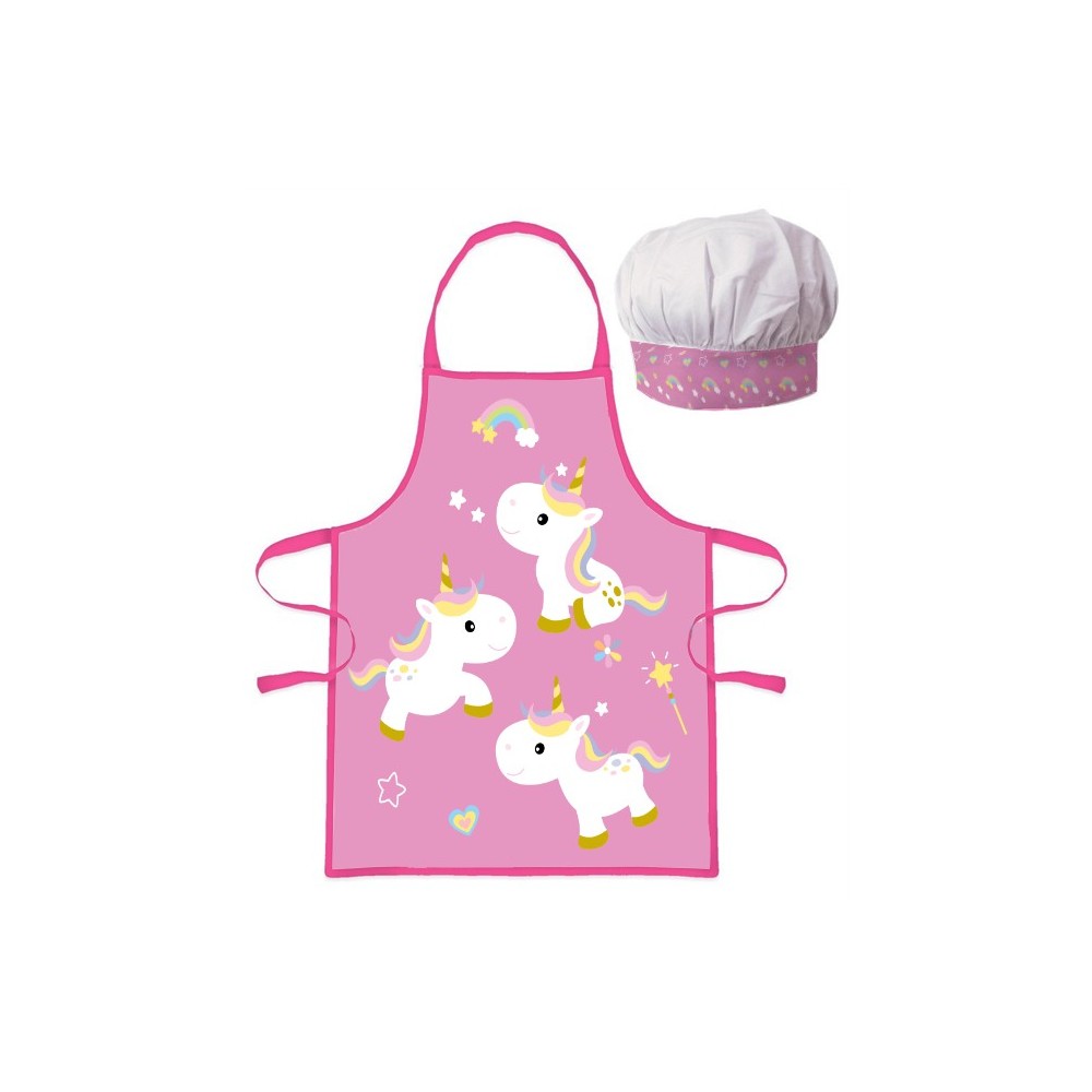 Unicorn Magic Wand children's apron 2-piece set