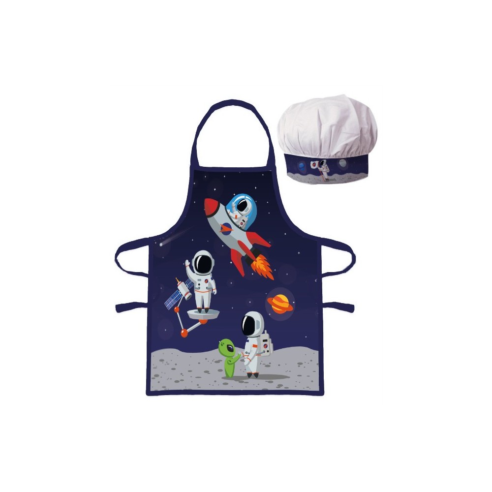 Astronaut Alien  children's apron 2-piece set