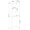 Meuble machine a laver 2 portes 4 étagères 180X64X30 cm Blanc- Porte Bois