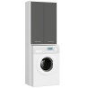 Meuble machine a laver 2 portes 4 étagères 180X64X30 cm Porte Grise