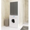Meuble machine a laver 2 portes 4 étagères 180X64X30 cm Porte Grise