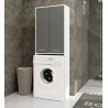 Meuble machine a laver 2 portes 4 étagères 180X64X30 cm Porte Grise