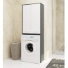 Meuble machine a laver 2 portes 4 étagères 180X64X30 cm Gris / Blanc