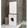 Meuble machine a laver 2 portes 4 étagères 180X64X30 cm Gris / Blanc