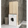 Meuble machine a laver 2 portes 4 étagères 180X64X30 cm Bois sonoma