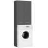 Meuble machine a laver 2 portes 4 étagères 180X64X30 cm Gris