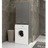 Meuble machine a laver 2 portes 4 étagères 180X64X30 cm Gris