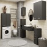 Meuble machine a laver 2 portes 4 étagères 180X64X30 cm Gris