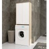 Meuble machine a laver 2 portes 4 étagères 180X64X30 cm Sonoma Blanc
