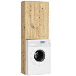 Meuble machine a laver 2 portes 4 étagères 180X64X30 cm Chêne Artisan