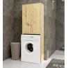 Meuble machine a laver 2 portes 4 étagères 180X64X30 cm Chêne Artisan