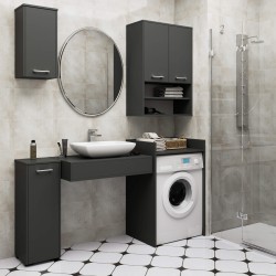 Meuble machine a laver 64x50x98 Cm 1 Étagère Gris anthracite