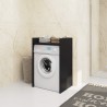 Meuble machine a laver  64x50x98 Cm  1 Étagère  Noir