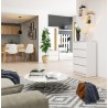 Commode LOLA 4 Tiroirs 60x99x40 cm Blanc brillant