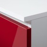 Commode LOLA 4 Tiroirs 60x99x40 cm Blanc rouge Brillant