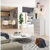 Commode LOLA 4 Tiroirs 60x99x40 cm Blanc gris brillant