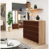 Buffet Commode LOUISA 8 Tiroirs Façade Brillant 120x40x99 Cm
