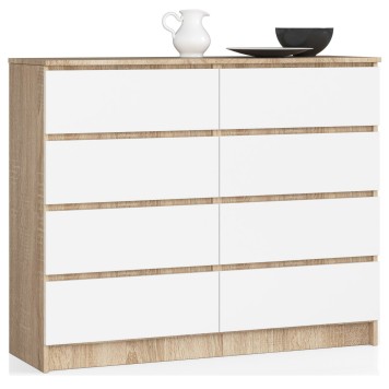 Buffet LOUISA 8 Tiroirs Façade Brillant 120x40x99 Cm