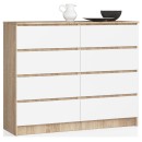 Buffet LOUISA 8 Tiroirs Façade Brillant 120x40x99 Cm