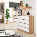 Buffet LOUISA 8 Tiroirs Façade Brillant 120x40x99 Cm
