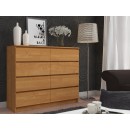 Buffet LOUISA 8 Tiroirs Façade Brillant 120x40x99 Cm