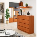 Buffet LOUISA 8 Tiroirs Façade Brillant 120x40x99 Cm