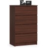 Commode LOLA 4 Tiroirs 60x99x40 cm Marron