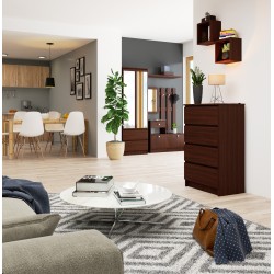 Commode LOLA 4 Tiroirs 60x99x40 cm Marron