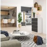 Commode LOLA 4 Tiroirs 60x99x40 cm Blanc Gris