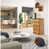 Commode LOLA 4 Tiroirs 60x99x40 cm Chêne Sonoma Bordure Noir