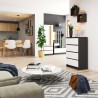 Commode LOLA 4 Tiroirs 60x99x40 cm Gris blanc