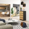 Commode LOLA 4 Tiroirs 60x99x40 cm Gris Bois Chêne Sonoma